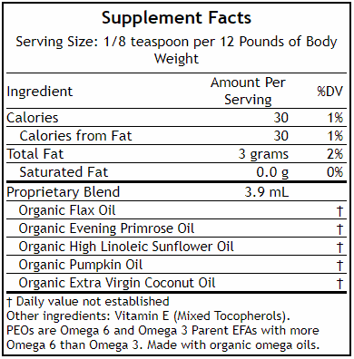PEOs® softgel supplement facts